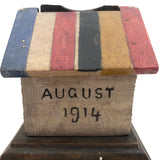 1914 WW1 Folk Art House Shaped Match Dispenser + Striker