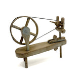 Unusual Old Hand-carved Folk Art Mechanical Spinning Wheel, Working Smoothly