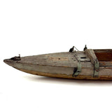 Perfectly Weathered Antique Wooden Model Boat Hull