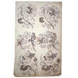 Lovely c. 1800 Hand-drawn Patterns (Presumed for Embroidery), Ink on Watermarked Laid
