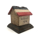 1914 WW1 Folk Art House Shaped Match Dispenser + Striker