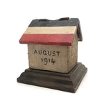 1914 WW1 Folk Art House Shaped Match Dispenser + Striker