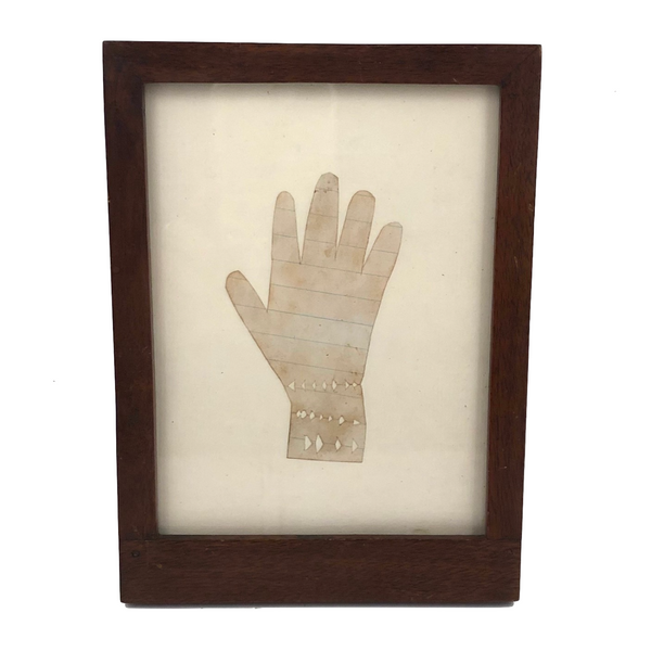 Antique Schoolgirl Cut Paper Hand, Framed