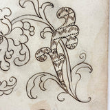 Lovely c. 1800 Hand-drawn Patterns (Presumed for Embroidery), Ink on Watermarked Laid