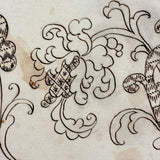 Lovely c. 1800 Hand-drawn Patterns (Presumed for Embroidery), Ink on Watermarked Laid