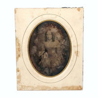 Moody, Much Tarnished Half Plate Daguerreotype Portrait of Woman with Ringlets