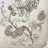 Lovely c. 1800 Hand-drawn Patterns (Presumed for Embroidery), Ink on Watermarked Laid