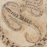 (The Word "And" Appears 46,227 Times) Amazing 1835 Paper Cut "Bible" with Hand-inked Calligraphic Deconstruction