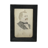 Grover Cleveland! Late 19th C. Folk Art Drawing in Period Frame