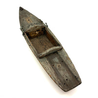 Perfectly Weathered Antique Wooden Model Boat Hull