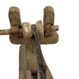 Unusual Old Hand-carved Folk Art Mechanical Spinning Wheel, Working Smoothly