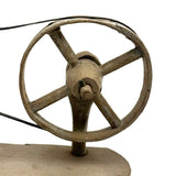 Unusual Old Hand-carved Folk Art Mechanical Spinning Wheel, Working Smoothly