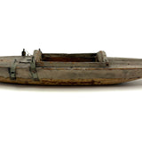 Perfectly Weathered Antique Wooden Model Boat Hull