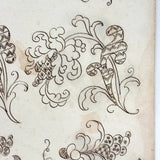Lovely c. 1800 Hand-drawn Patterns (Presumed for Embroidery), Ink on Watermarked Laid