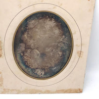 Moody, Much Tarnished Half Plate Daguerreotype Portrait of Woman with Ringlets