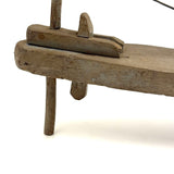 Unusual Old Hand-carved Folk Art Mechanical Spinning Wheel, Working Smoothly