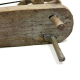 Unusual Old Hand-carved Folk Art Mechanical Spinning Wheel, Working Smoothly