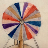 Color Wheel! Marvelous Antique Japanese Ink and Watercolor Drawing of "Light Ray Machine"