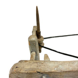 Unusual Old Hand-carved Folk Art Mechanical Spinning Wheel, Working Smoothly