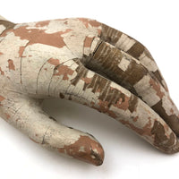 Evocative Old Wooden Mannequin Hand in Chippy Paint