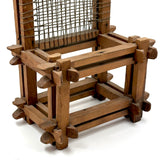 Old Hand-carved Folk Art (Sailor Made?) Chair with Interlocking Corners and Secret Rattles Inside