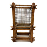 Old Hand-carved Folk Art (Sailor Made?) Chair with Interlocking Corners and Secret Rattles Inside