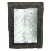 SOLD Wonderful Old Tramp Art Frame with Original (Beautifully Distressed) Mirror