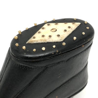 Amazing 19th C. Sailor Made Table Snuff Box with Rollable Dice Encased in Sole!