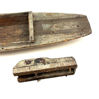 Perfectly Weathered Antique Wooden Model Boat Hull