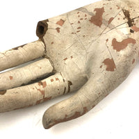 Evocative Old Wooden Mannequin Hand in Chippy Paint