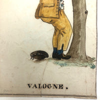 Curious c. 1800 French Watercolor, Le Diable Couleur de Rose Opera, Valogne