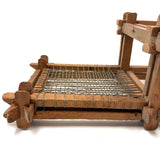 Old Hand-carved Folk Art (Sailor Made?) Chair with Interlocking Corners and Secret Rattles Inside