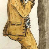 Curious c. 1800 French Watercolor, Le Diable Couleur de Rose Opera, Valogne