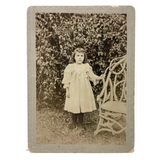 Penetrating Gaze and Folk Chair, Wonderfully Intense Antique Cabinet Card Photograph