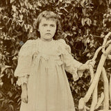 Penetrating Gaze and Folk Chair, Wonderfully Intense Antique Cabinet Card Photograph