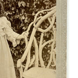 Penetrating Gaze and Folk Chair, Wonderfully Intense Antique Cabinet Card Photograph