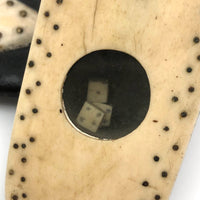 Amazing 19th C. Sailor Made Table Snuff Box with Rollable Dice Encased in Sole!