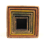 Scarce, Much Loved (Stella- & Rothko-esque!) Set of Six Old Nesting / Stacking Boxes