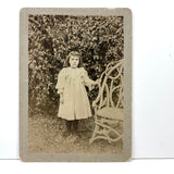 Penetrating Gaze and Folk Chair, Wonderfully Intense Antique Cabinet Card Photograph