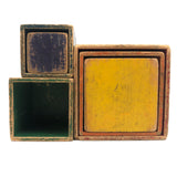 Scarce, Much Loved (Stella- & Rothko-esque!) Set of Six Old Nesting / Stacking Boxes