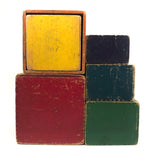 Scarce, Much Loved (Stella- & Rothko-esque!) Set of Six Old Nesting / Stacking Boxes