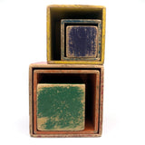 Scarce, Much Loved (Stella- & Rothko-esque!) Set of Six Old Nesting / Stacking Boxes