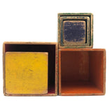 Scarce, Much Loved (Stella- & Rothko-esque!) Set of Six Old Nesting / Stacking Boxes