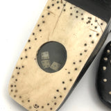 Amazing 19th C. Sailor Made Table Snuff Box with Rollable Dice Encased in Sole!