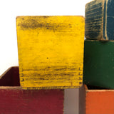 Scarce, Much Loved (Stella- & Rothko-esque!) Set of Six Old Nesting / Stacking Boxes
