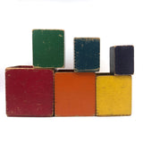 Scarce, Much Loved (Stella- & Rothko-esque!) Set of Six Old Nesting / Stacking Boxes