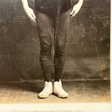 Young Wrestler/Strongman in Prize Belt and Balletic Pose, Antique RPPC (with Bloodstain on Reverse)