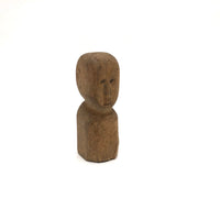 Soulful Little Carved Bald Man Bust