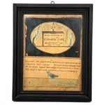 Memorial for Elizabeth G. Davis, Died Aged 11 Weeks, 1812, Ink and Watercolor in Original Frame