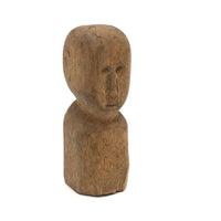 Soulful Little Carved Bald Man Bust